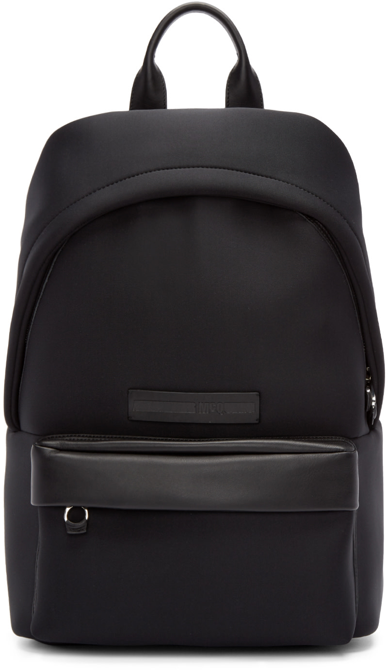 McQ Alexander Mcqueen: Black Neoprene Backpack | SSENSE