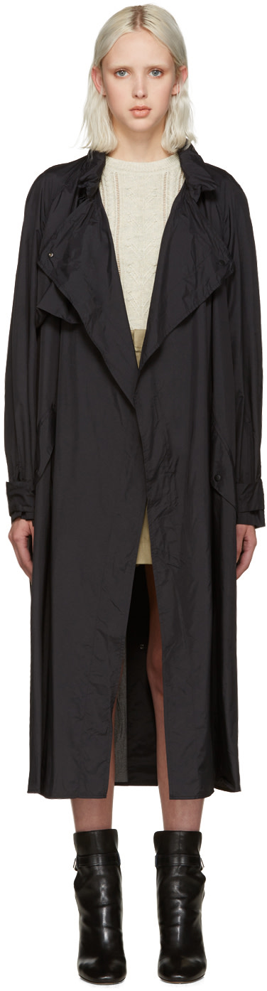 Isabel Marant: Black Dracen Trench Coat | SSENSE