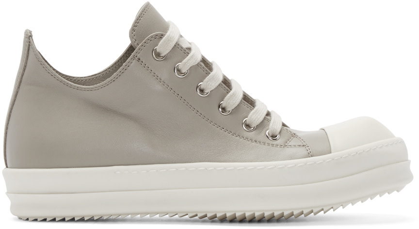 Rick Owens: Beige Leather Low-Top Sneakers | SSENSE