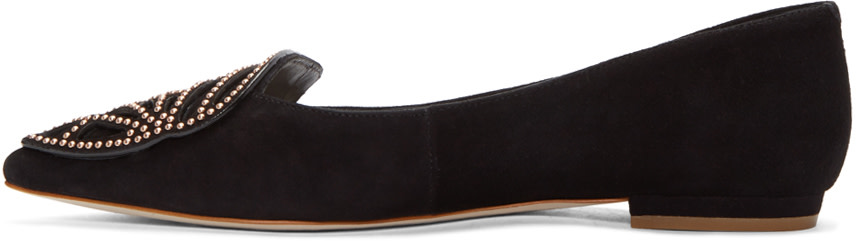 sophia webster bibi butterfly embroidered suede flats