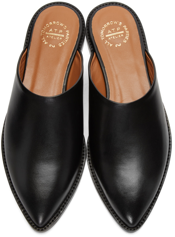 ATP ATELIER Black Anzi Slip-On Flats | ModeSens