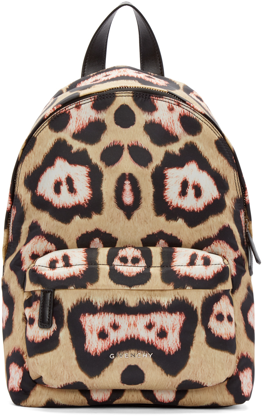 Givenchy Beige & Pink Mini Jaguar Backpack SSENSE