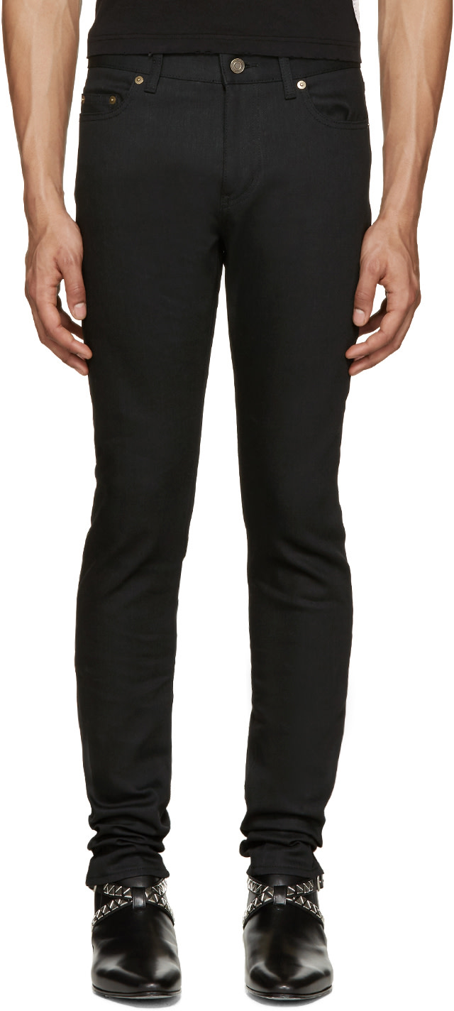 Saint Laurent: Black Original Low Waisted Skinny Jeans | SSENSE