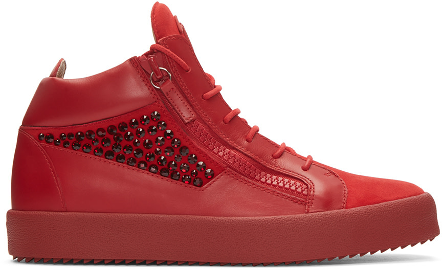 giuseppe zanotti red sneakers