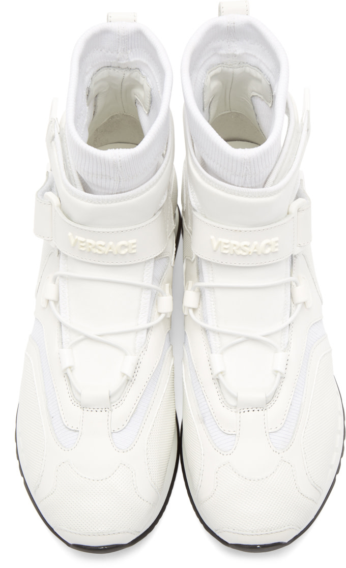 versace high top sneakers white