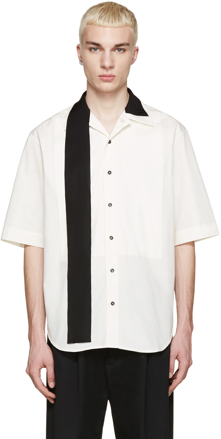 Yang Li: Off-White Ribbon Shirt | SSENSE