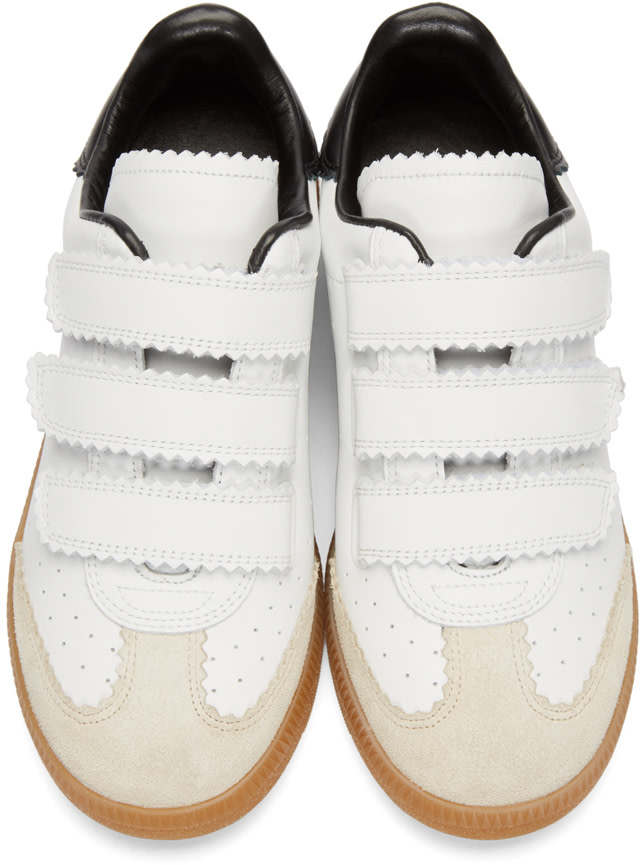 4 Stores In Stock: ISABEL MARANT Beth Pinked-Trim Grip-Strap Sneaker ...