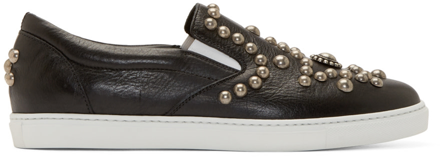 black studded slip on sneakers