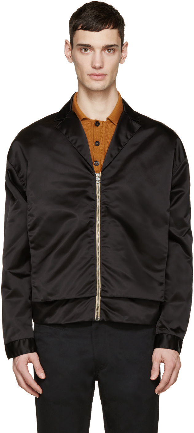 Acne Studios: Black Nylon Mennedy Jacket | SSENSE