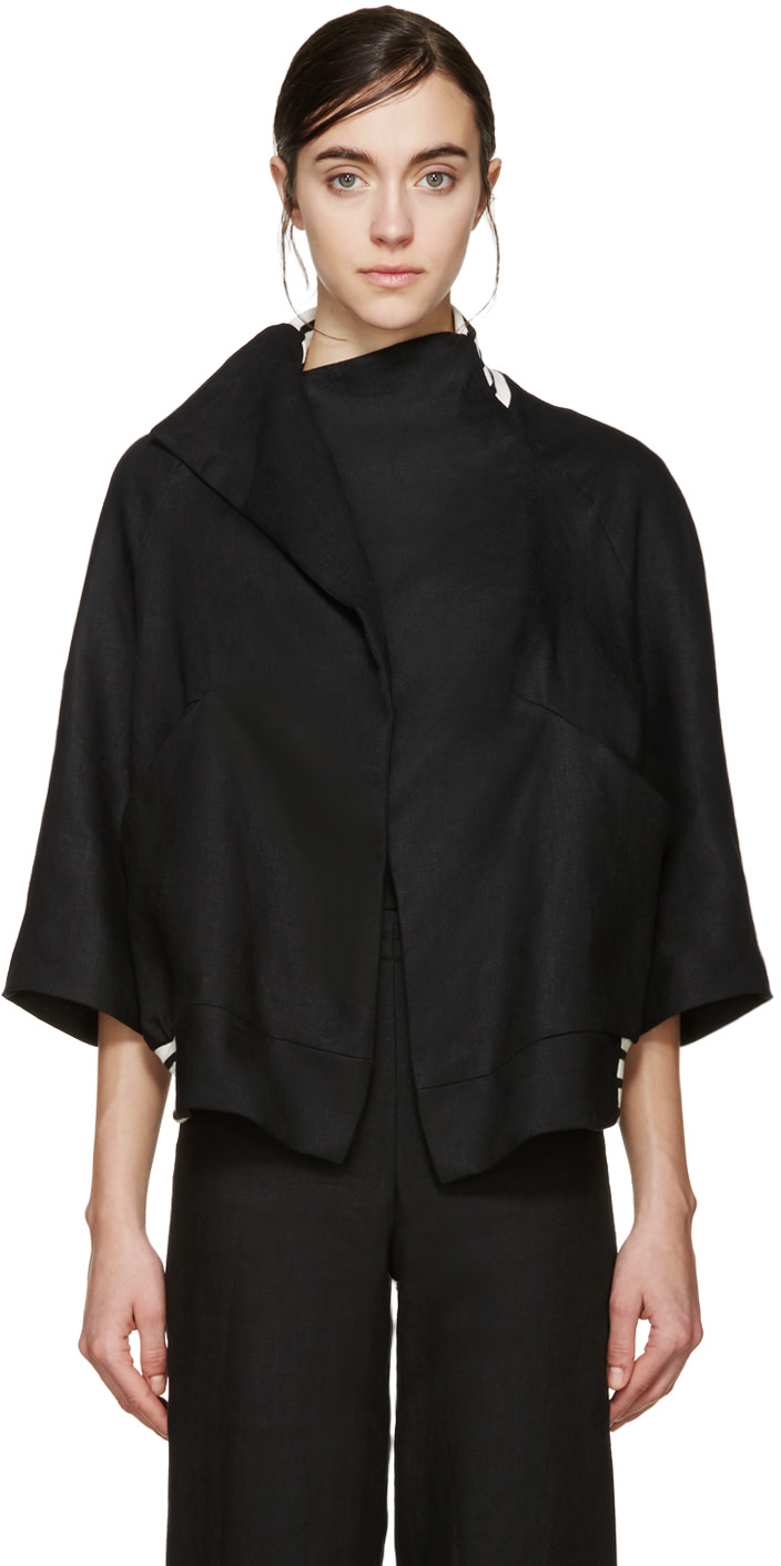 Denis Gagnon: SSENSE Exclusive Black Linen Bomber Jacket | SSENSE