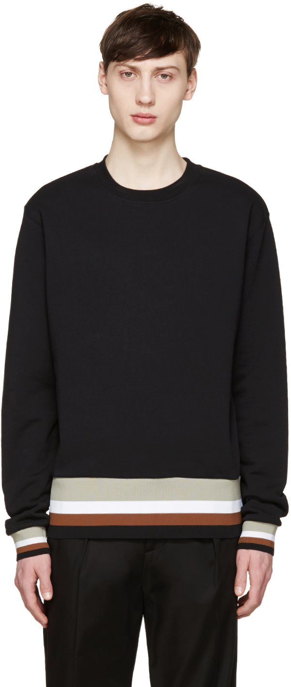 MSGM: Black Striped Band Pullover | SSENSE