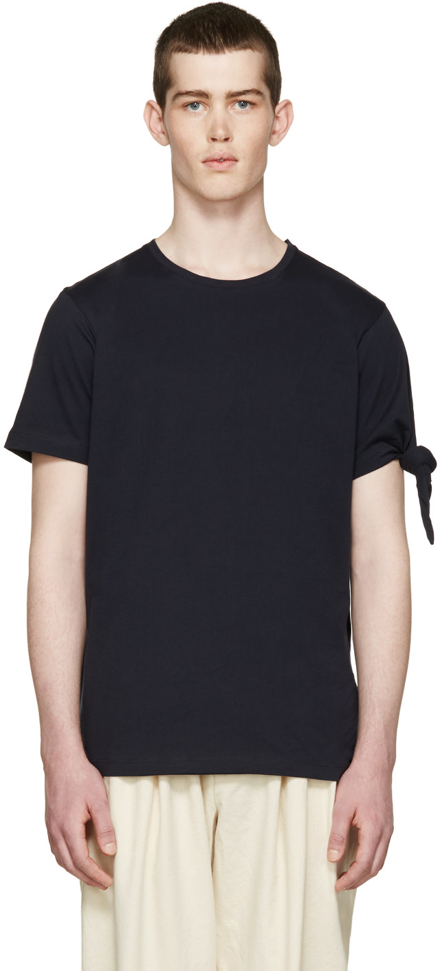 J.W.Anderson: Navy Single Knot T-Shirt | SSENSE