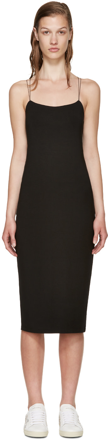 T by Alexander Wang: Black Jersey Cut-out Dress | SSENSE