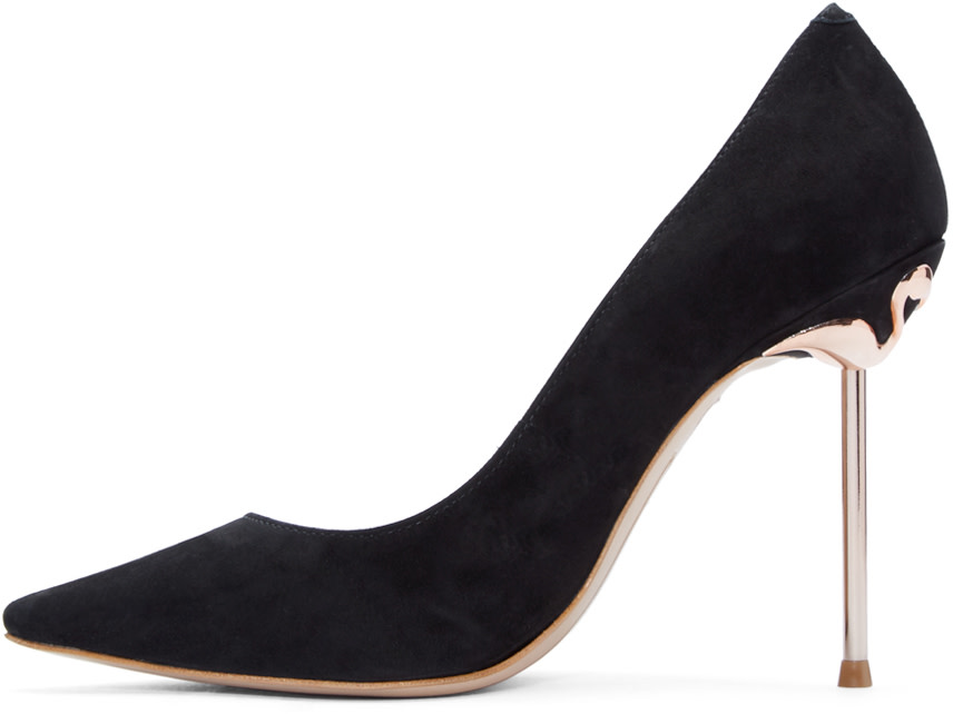 Sophia Webster: Black Suede Coco Flamingo Heels | SSENSE