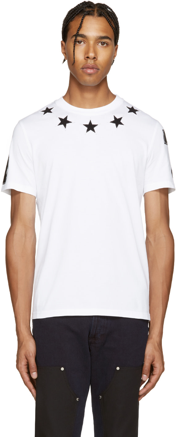 Givenchy: White Stars T-Shirt | SSENSE