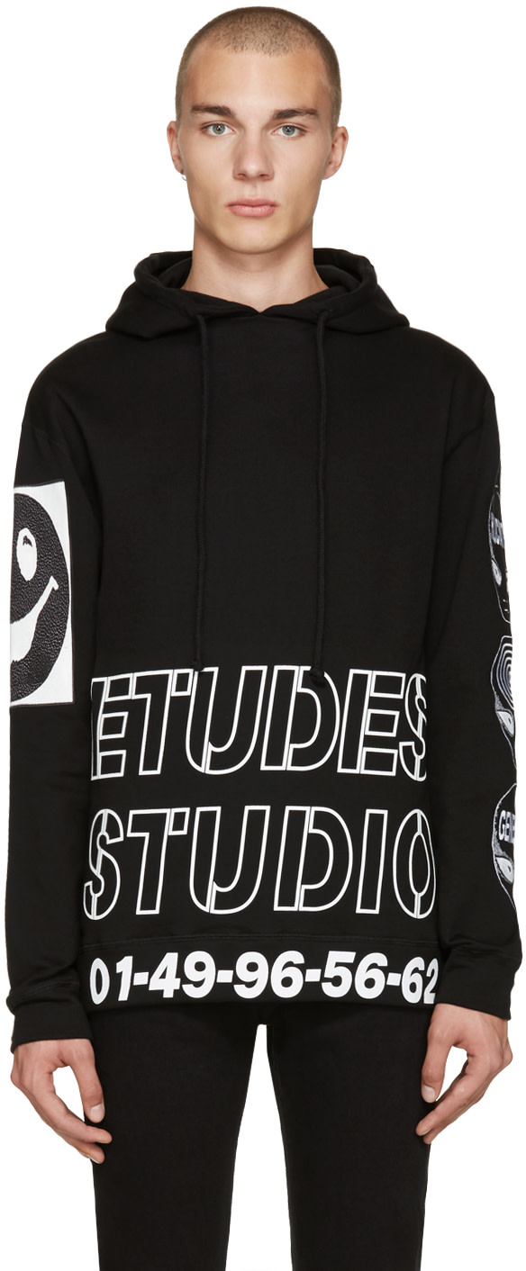 Etudes - Black & White Print Hoodie