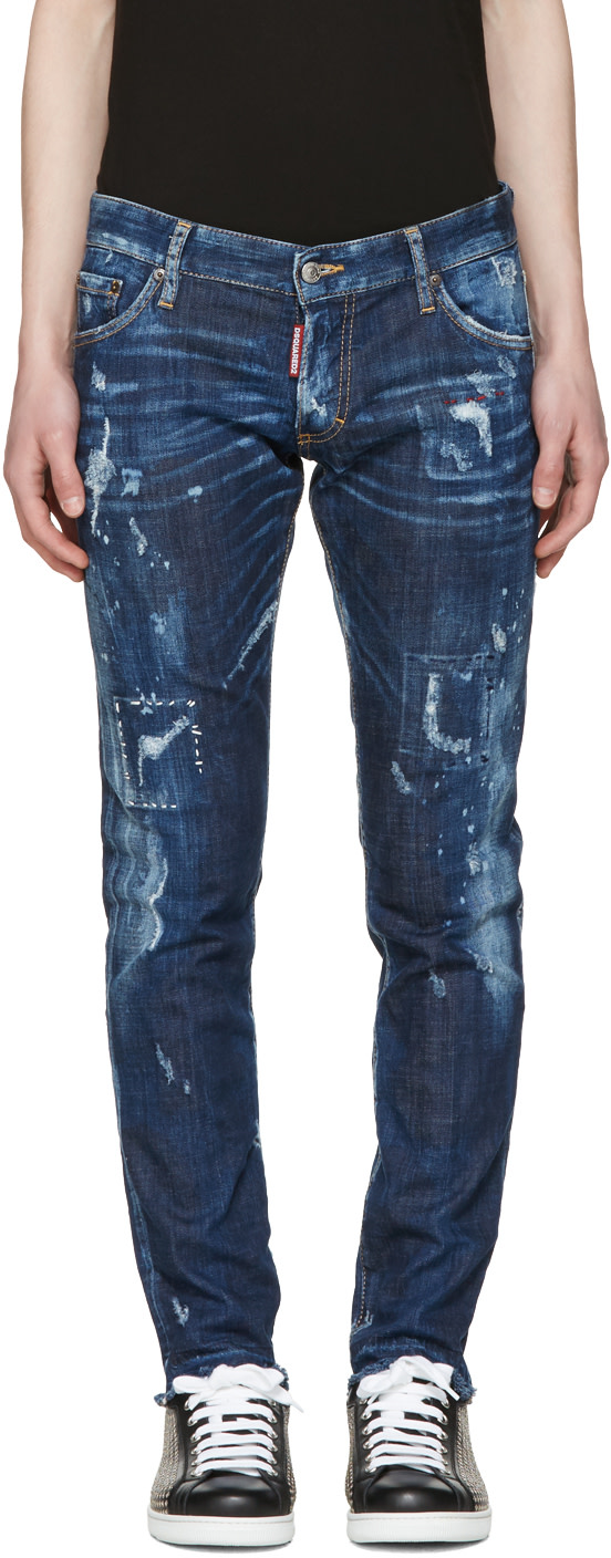 Blueprint for Fresh: Blue Distressed Clement Jeans by Dsquared2 (Jeans)