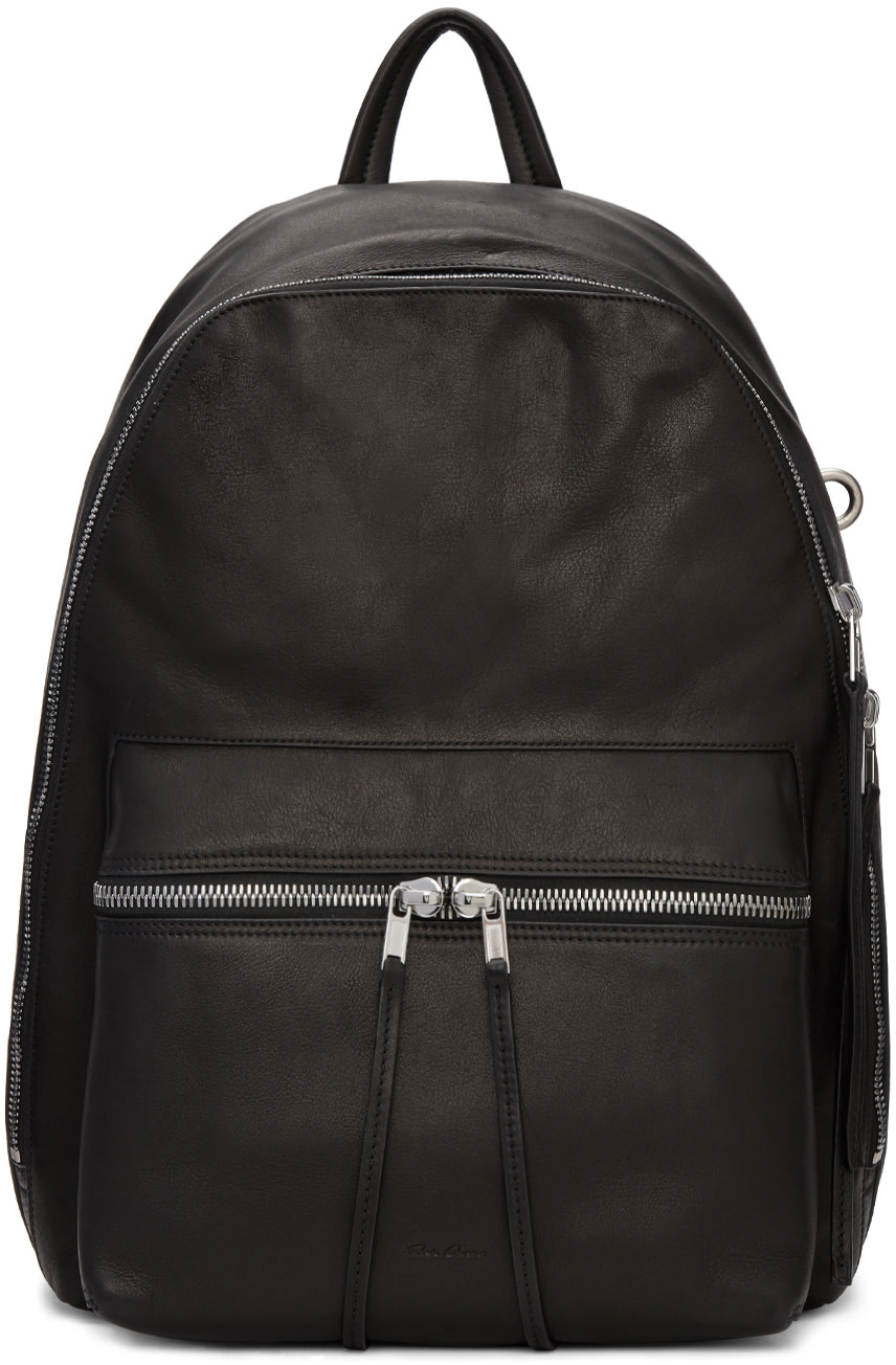 RICK OWENS Black Leather Backpack | ModeSens