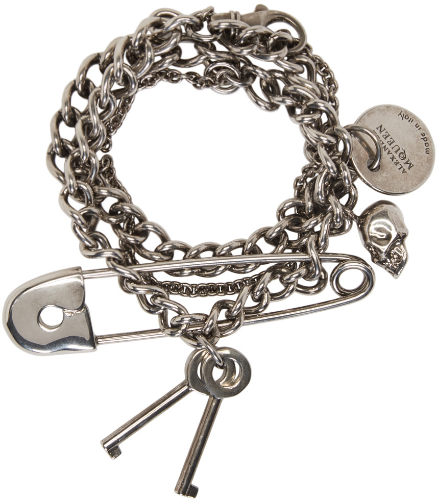 Alexander McQueen - Silver Three Chain Pin Bracelet