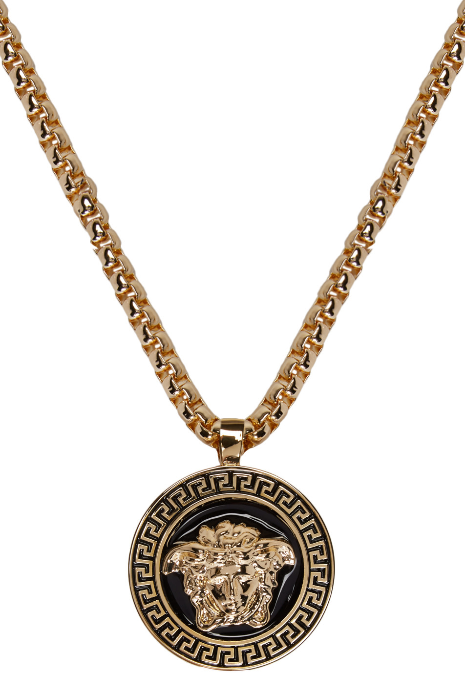 Versace - Gold & Black Medusa Chain Necklace