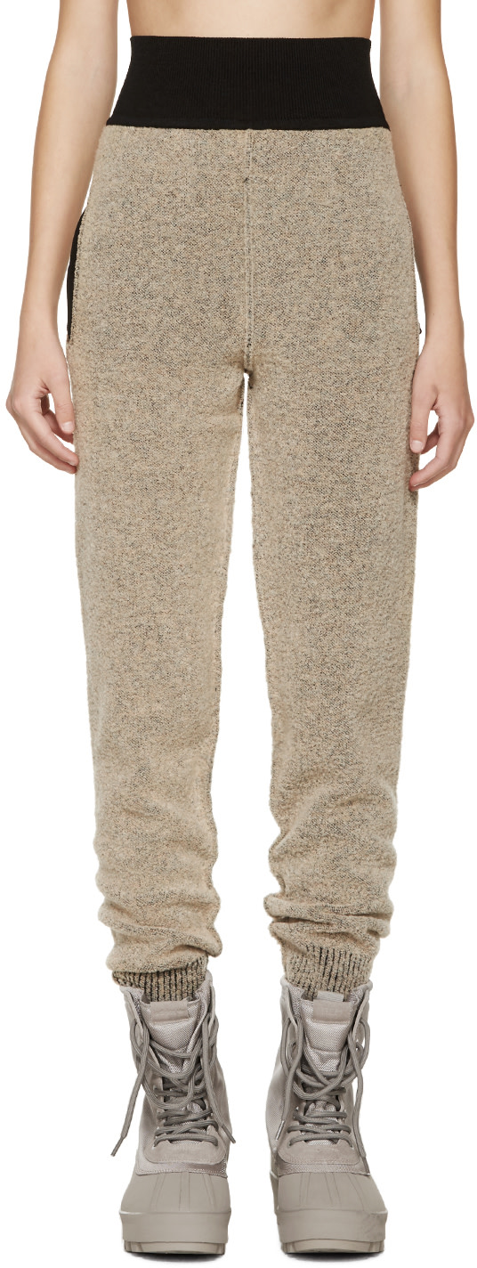 YEEZY Season 1: Brown Bouclé Knit Lounge Pants | SSENSE