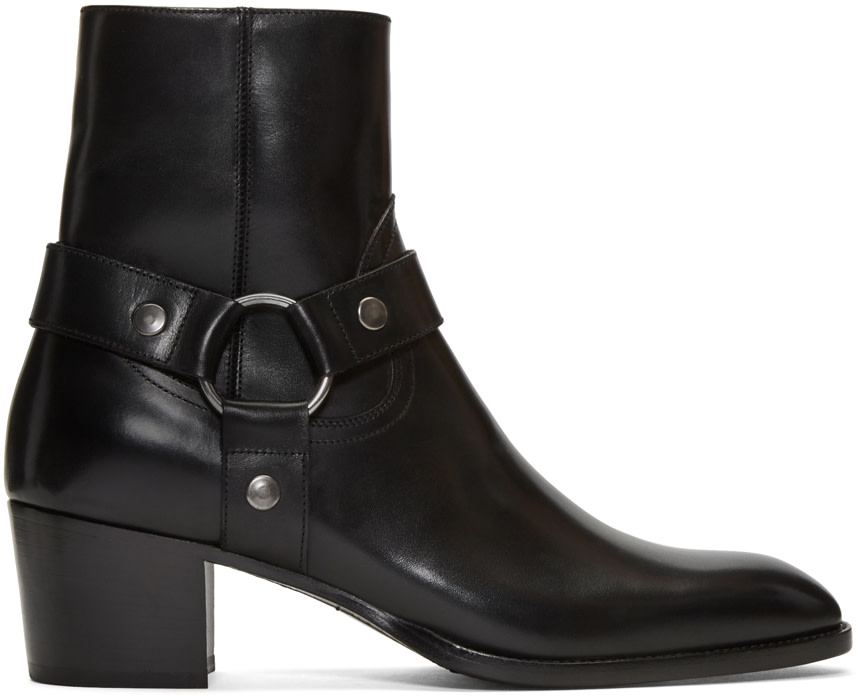 saint laurent wyatt chain harness boot
