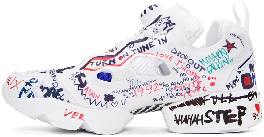 Vetements - White Reebok Edition Graffiti Instapump Fury Sneakers