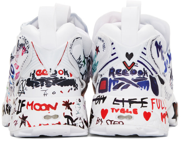 Vetements - White Reebok Edition Graffiti Instapump Fury Sneakers