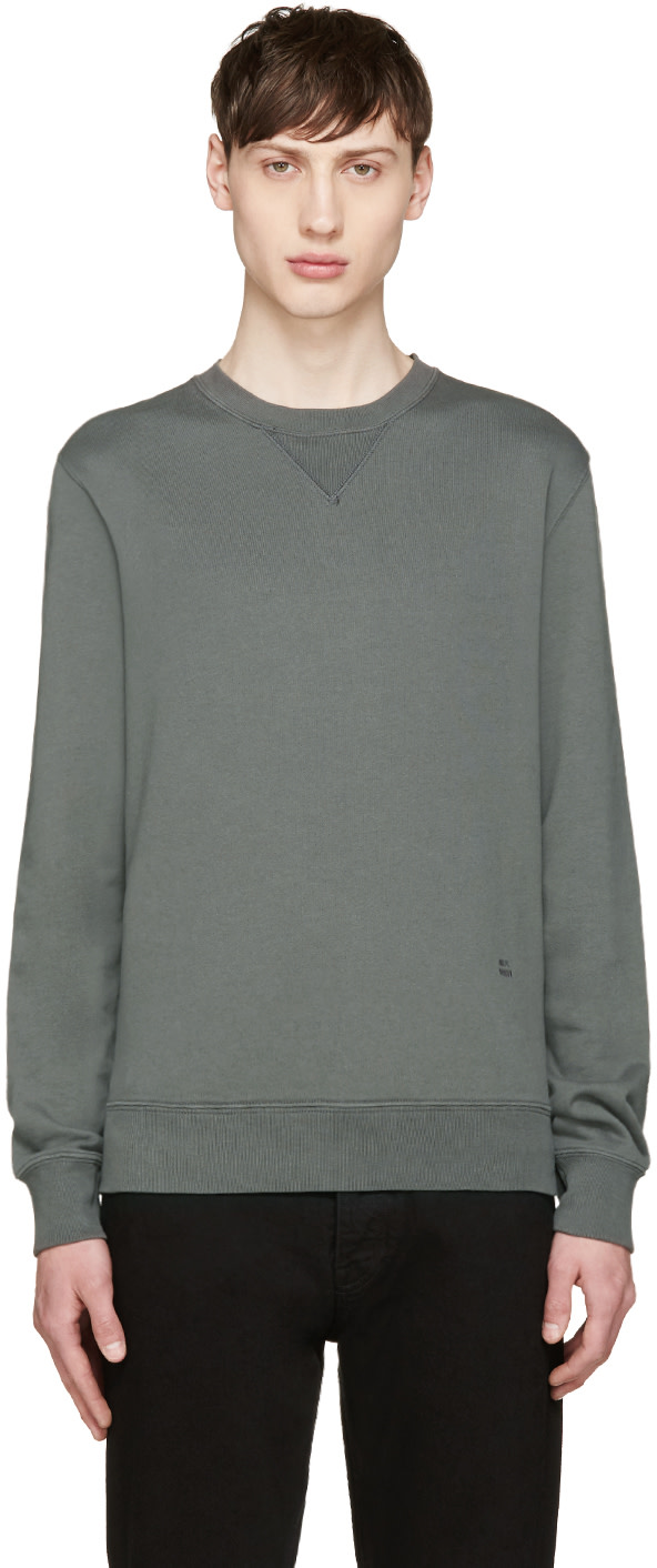 BLK DNM: Green French Terry Pullover | SSENSE