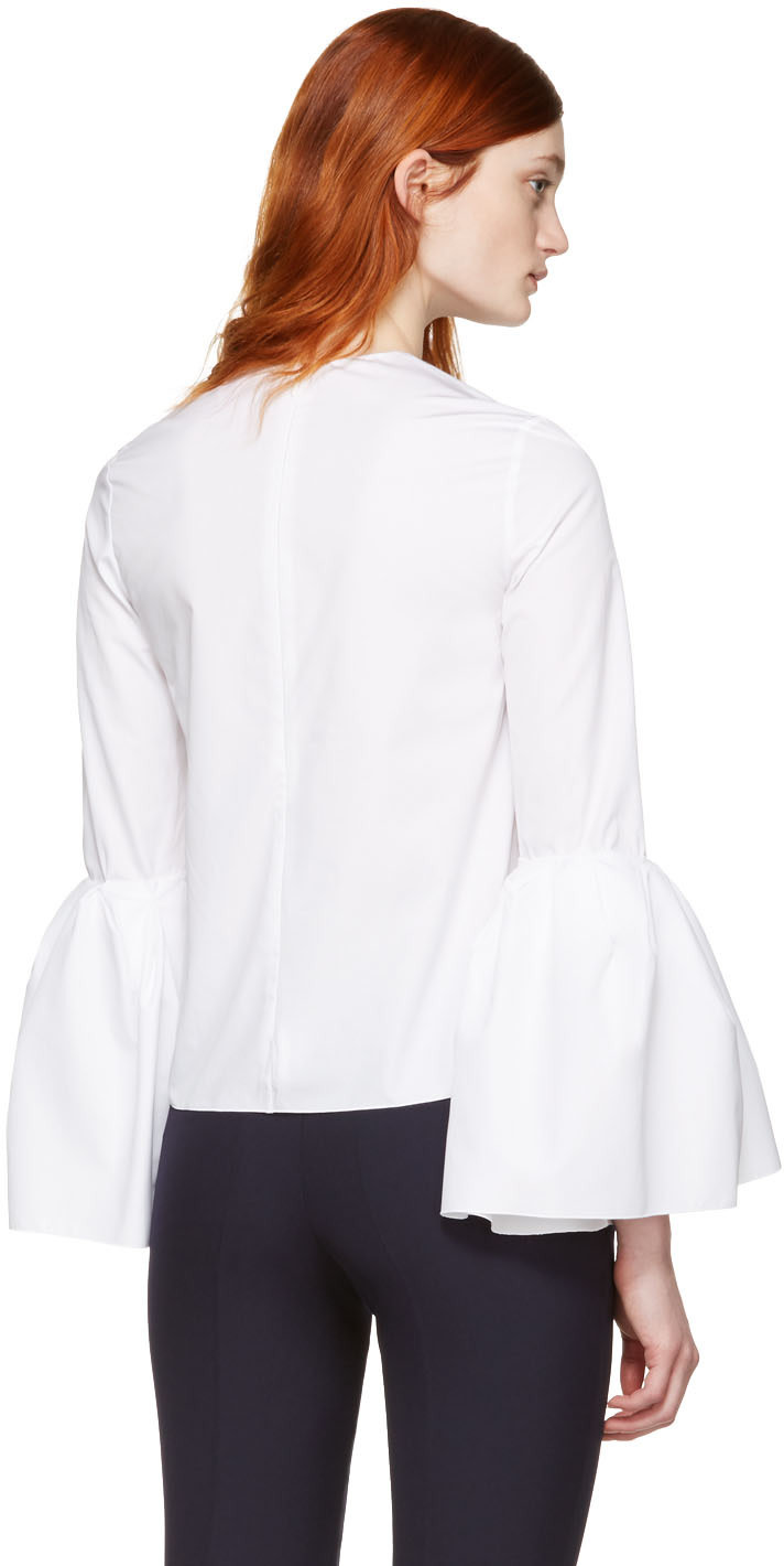 5 Stores In Stock: ROKSANDA 'Truffaut' Bell Sleeve Poplin Top, White ...