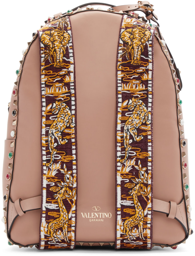 Valentino - Tan Stone & Rockstud Guitar Backpack