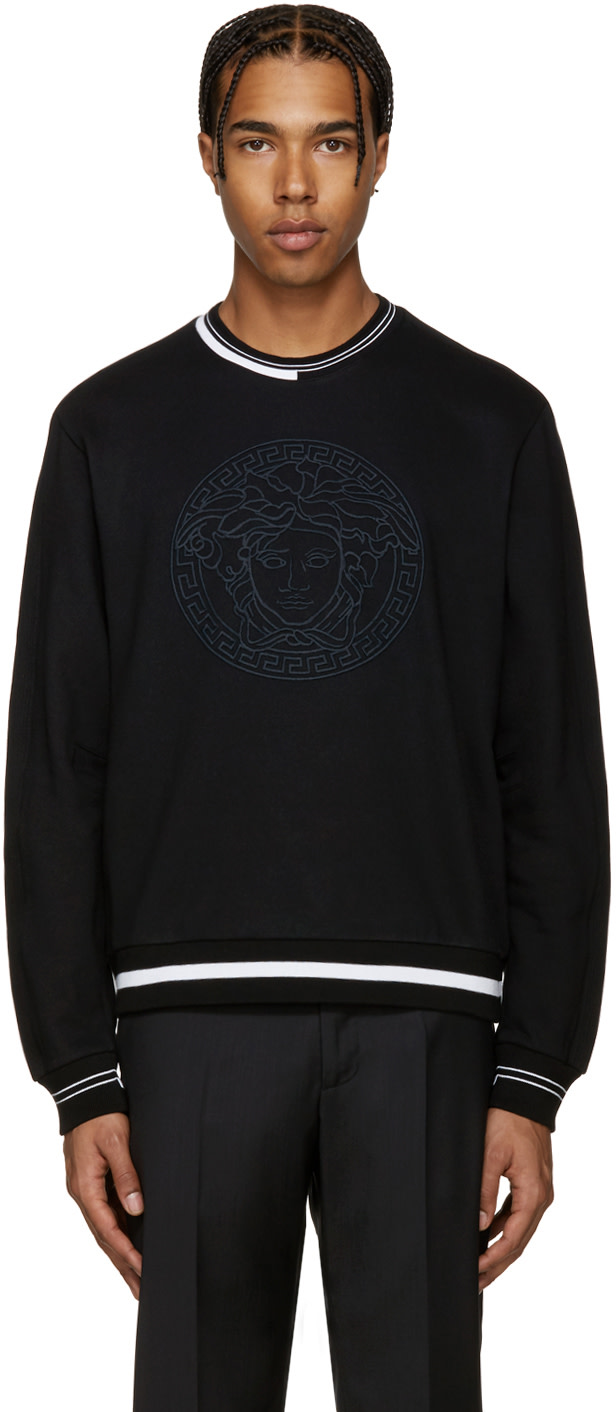 Versace: Black Logo Pullover | SSENSE