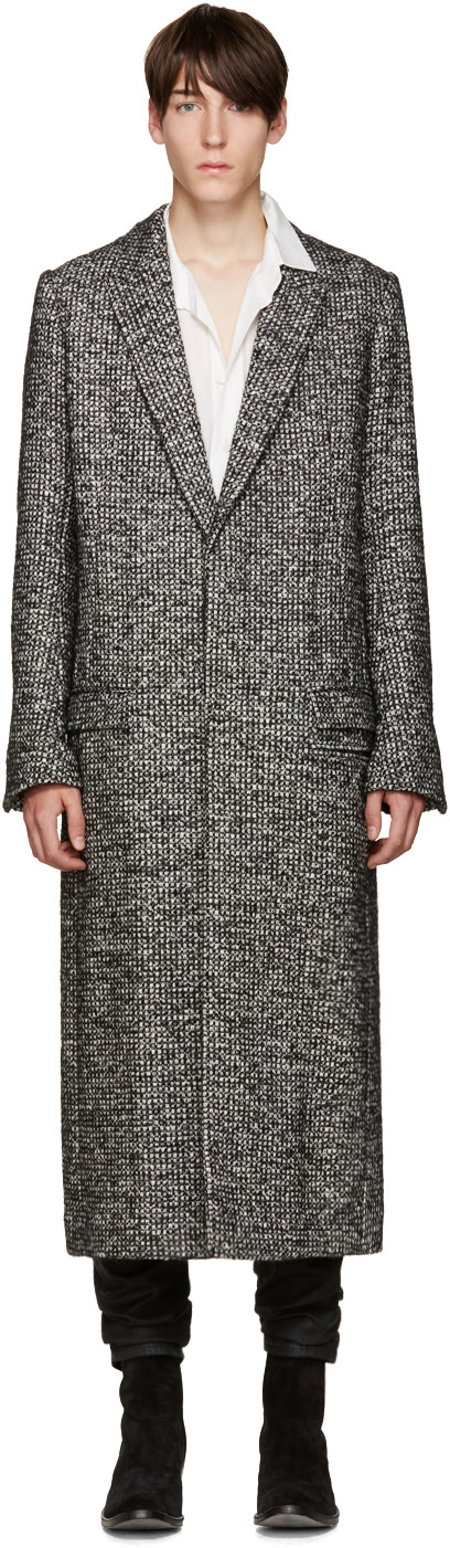 Haider Ackermann: Black Tweed Dupre Coat | SSENSE