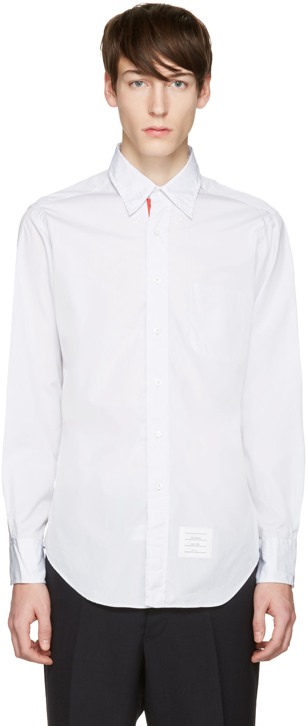 Thom Browne: Grey Poplin Classic Shirt | SSENSE