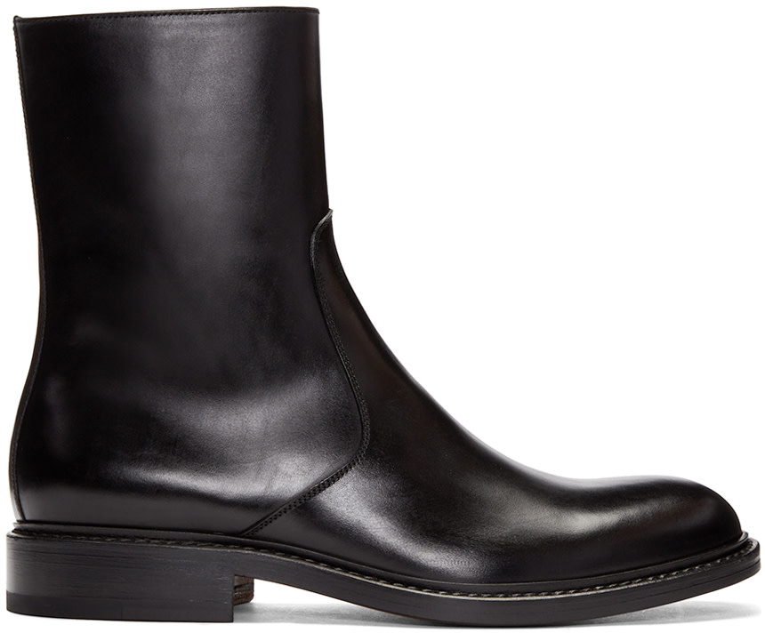 Jil Sander: Black Leather Boots | SSENSE