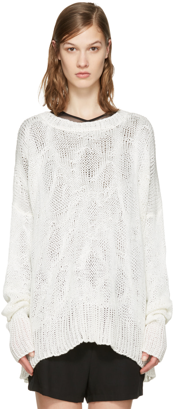 Ann Demeulemeester: Off-White Heavy Knit Sweater | SSENSE
