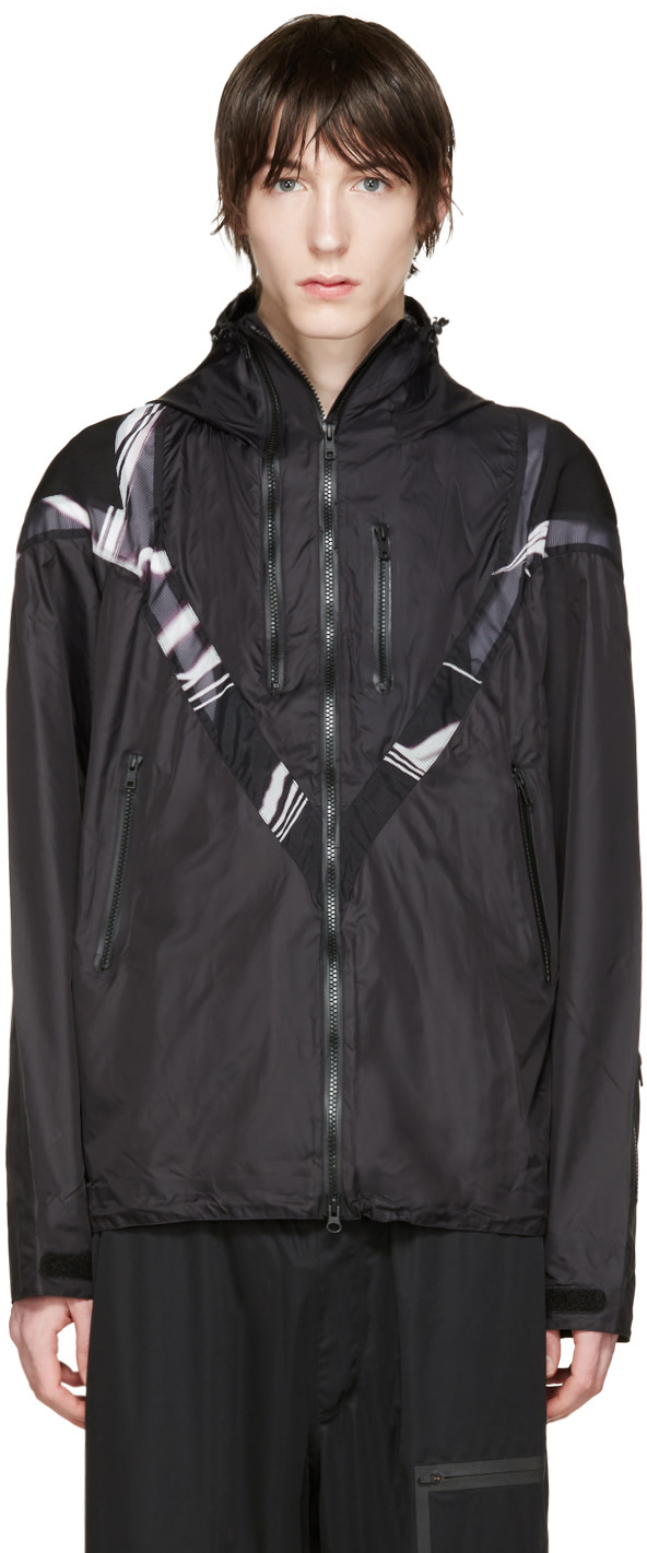 Y-3: Black Twin Zip Panelled Jacket | SSENSE