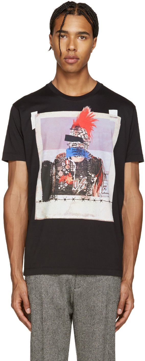 Dsquared2: Black Picture Print Chic Dan T-Shirt | SSENSE