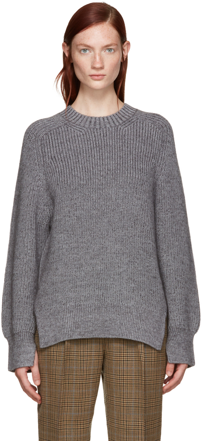 3.1 Phillip Lim: Grey Mohair Saddle Sweater | SSENSE