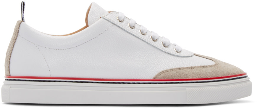 Thom Browne: White Toe Cap Sneakers | SSENSE