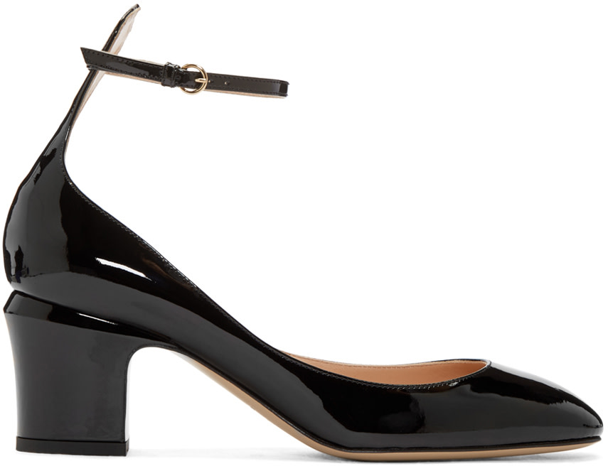 Valentino: Black Patent Mary Jane Heels | SSENSE