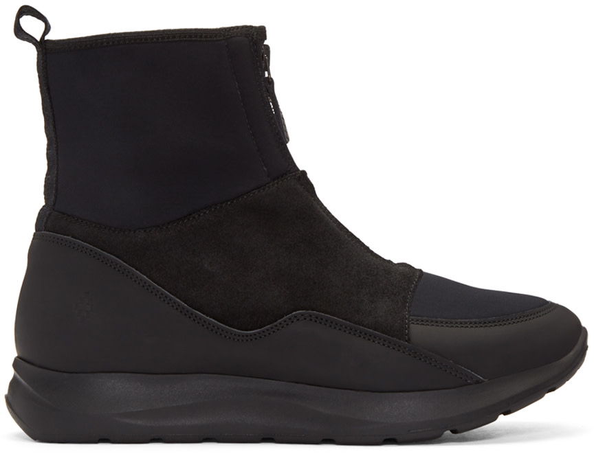 Marcelo Burlon County of Milan: Black Neoprene Running High-Top ...