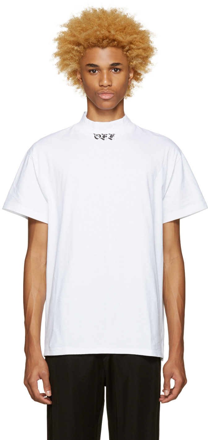 Download Off-White: White 'Off' Mock Neck T-Shirt | SSENSE