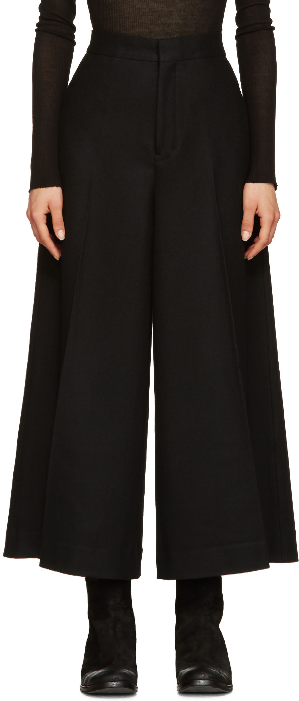 wool cropped trousers