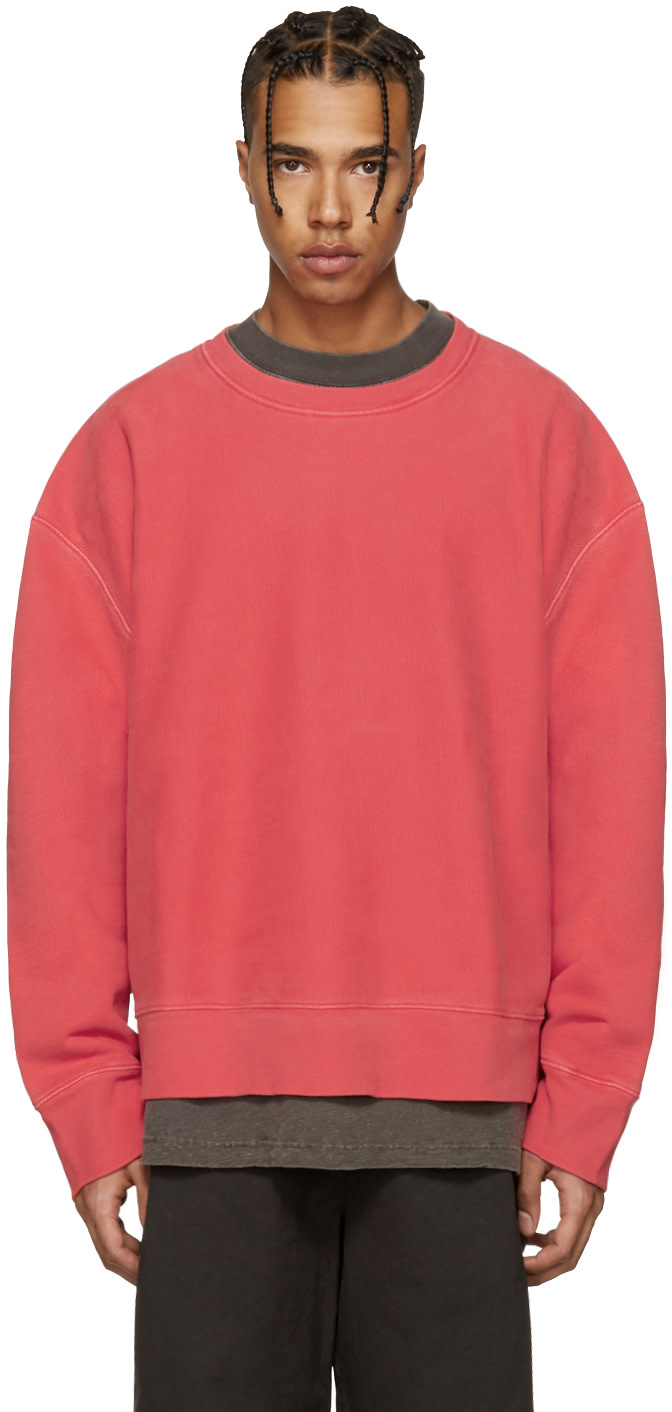 YEEZY Season 3 Red Crewneck Sweatshirt SSENSE