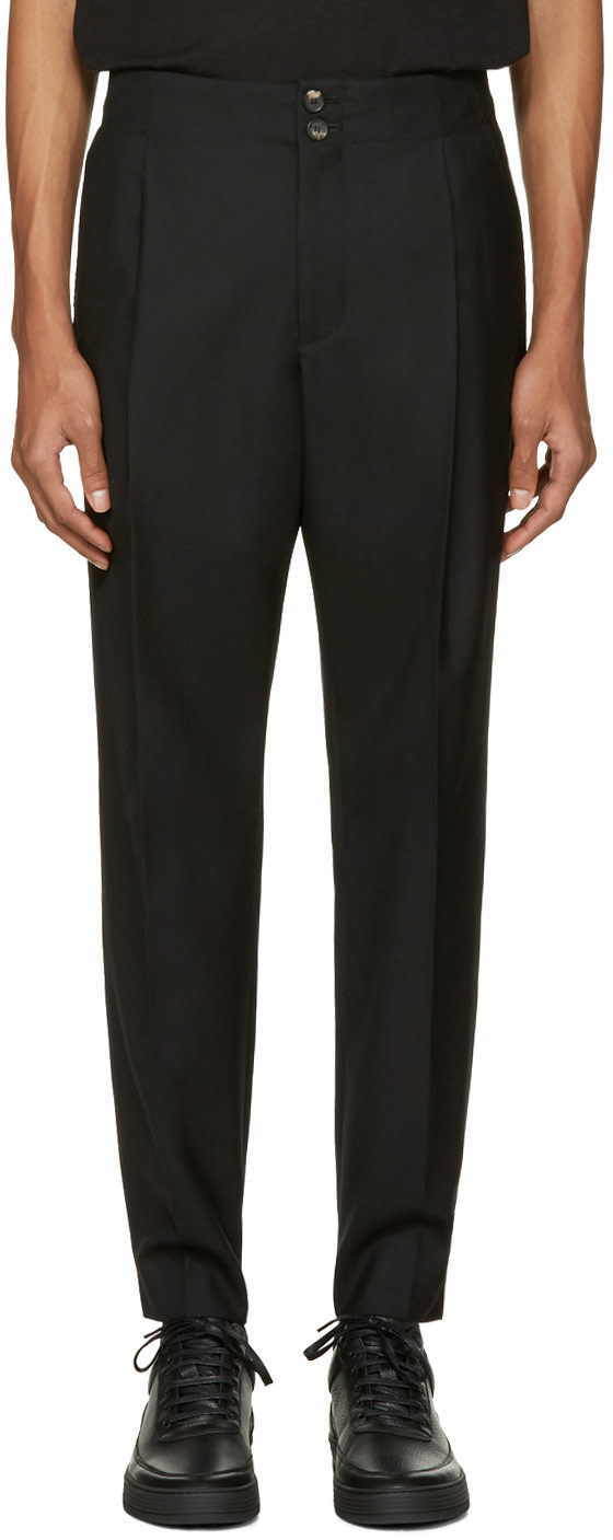 Public School: Black Wool Jekon Trousers | SSENSE