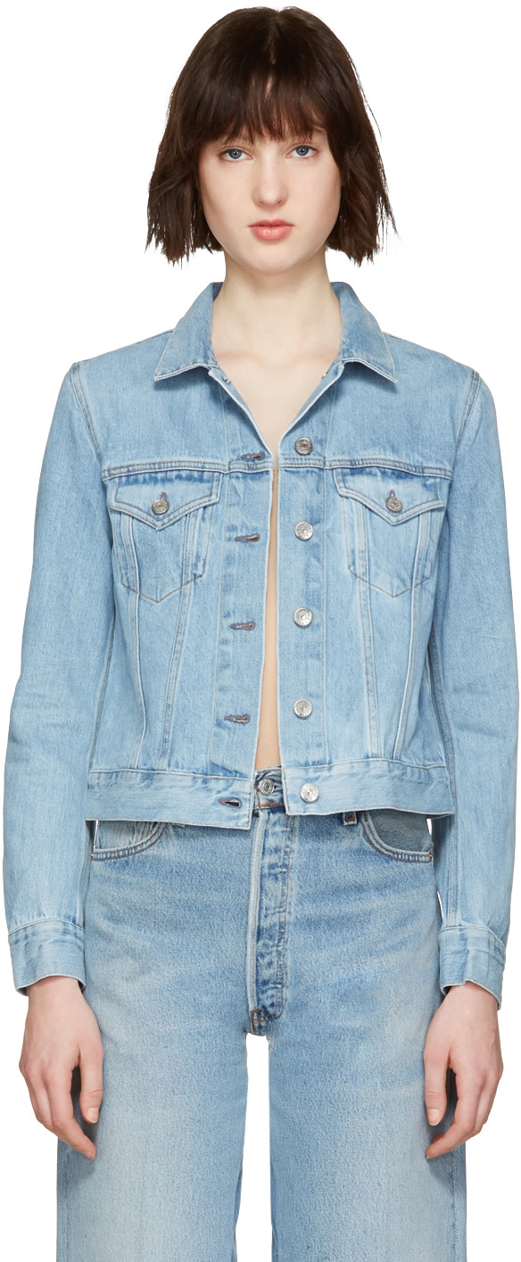 Acne Studios: Blue Denim Top Jacket | SSENSE