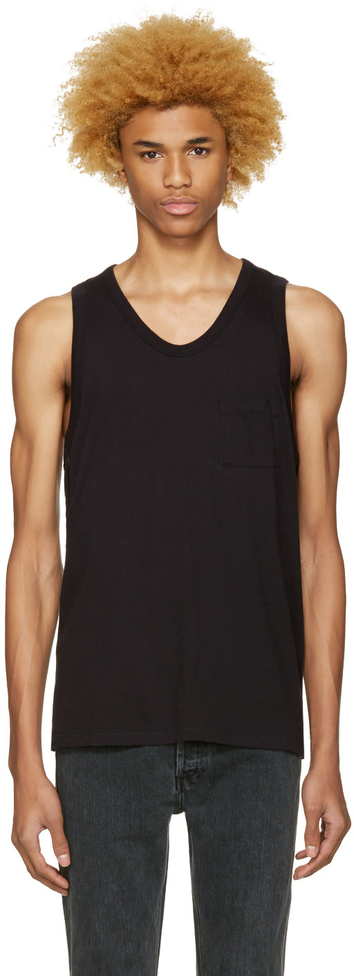 T by Alexander Wang: Black Pocket Tank Top | SSENSE