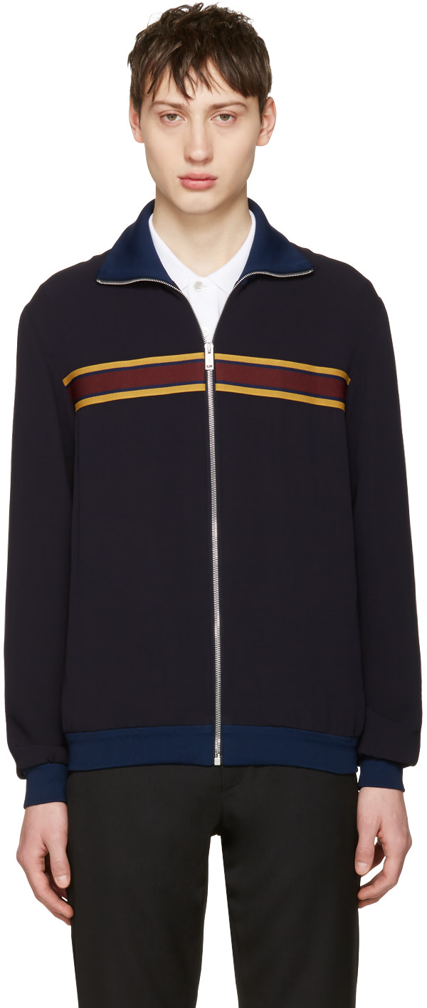 Alexander McQueen: Navy Track Jacket | SSENSE