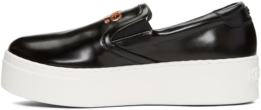 2 Stores In Stock: KENZO 40Mm K-Py Brushed Faux Leather Sneakers, Black ...